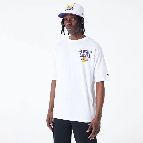 New Era Los Angeles Lakers Script Oversize Tee  2XL